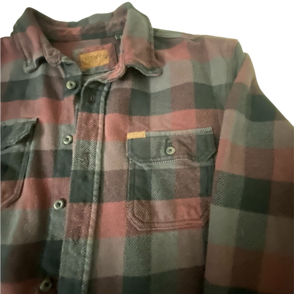 Orvis Men's Plaid Shirt Jacket - Red and Black